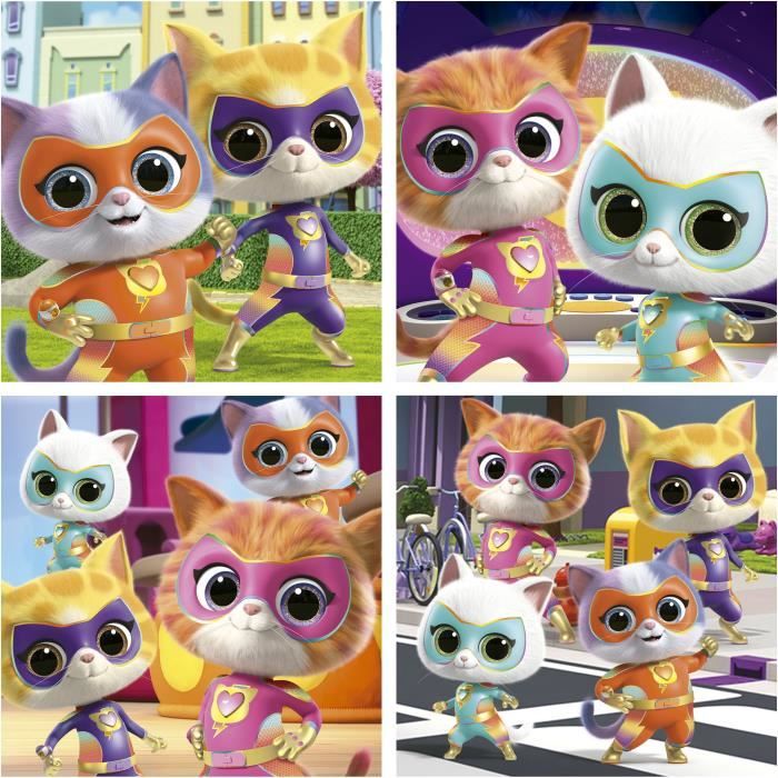 Image secondaire de Malette puzzles progressifs - EDUCA - SuperKitties - 12+16+20+25 pieces