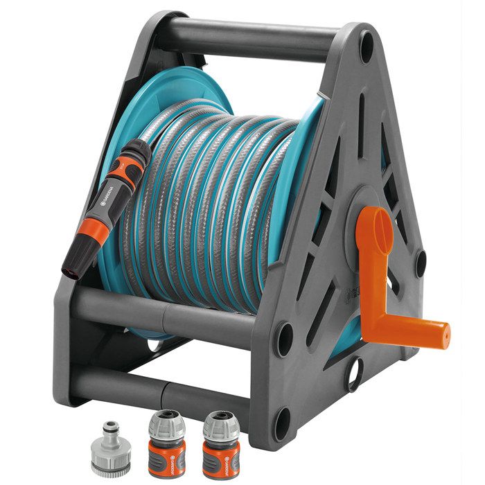 Enrouleur de Tuyau GARDENA 30 Promo – Tuyau 15m Ø13mm – Adapté petit jardin – Kit complet équipé et monté (2687-20)