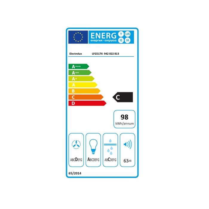 Image secondaire de Hotte intégrable ELECTROLUX LFG517X - 70 cm avec éclairage LED