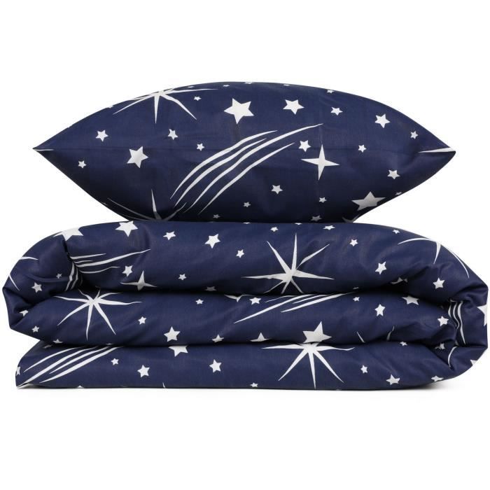 Image secondaire de Parure de lit - 1 housse de couette 220 x 240 cm + 2 taies d'oreiller 60 x 60 cm - 65% coton, 35% polyester - Blanc