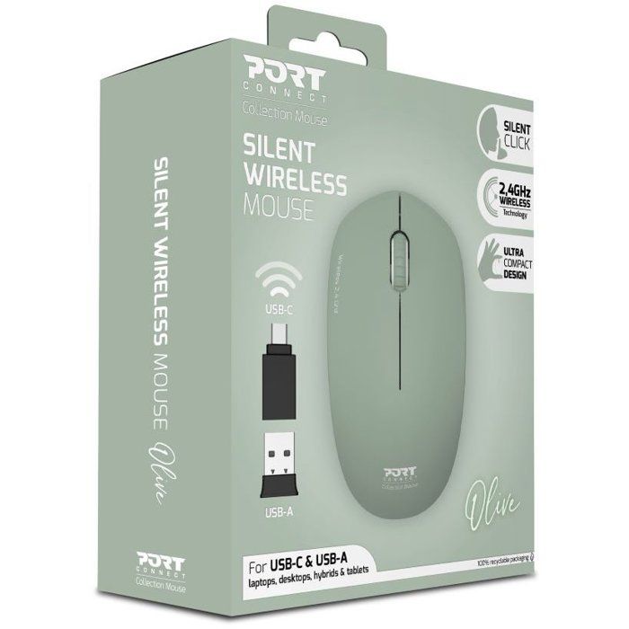 Image secondaire de Souris sans fil PORT Designs Collection II - 2.4 GHz - Olive Vert