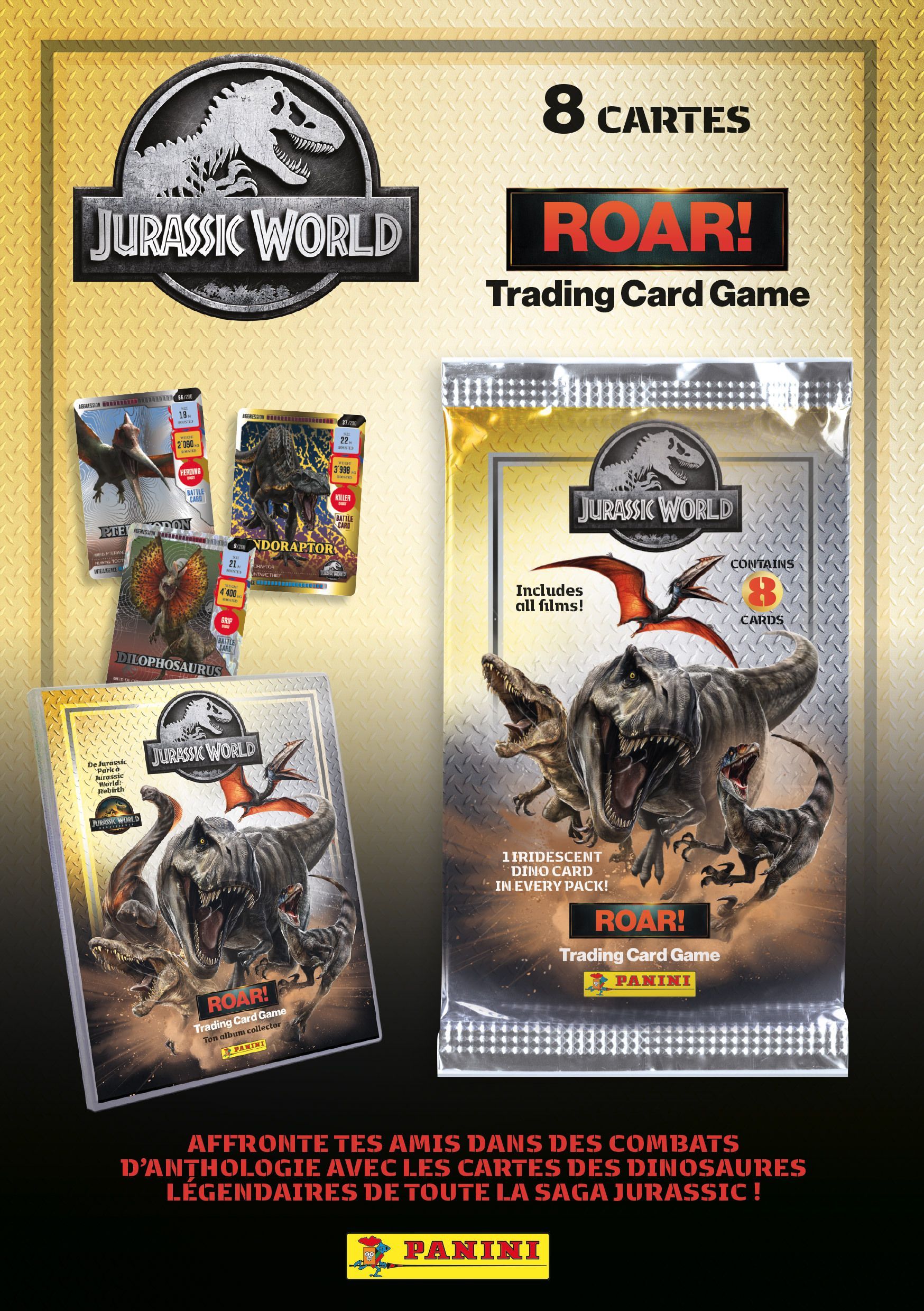 Image secondaire de Boîte de 18 pochettes de cartes Jurassic World 4 - PANINI