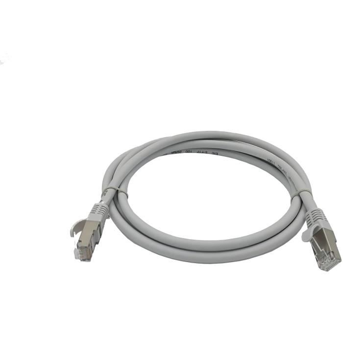 Câble RJ45 Blindé S/FTP Cat.6a - 2m - LINEAIRE
