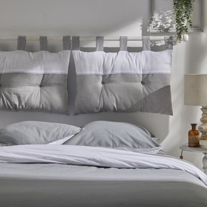 Tete de lit - TODAY - CHARME - Chambray x Slub Capucine - 45 x 70 cm