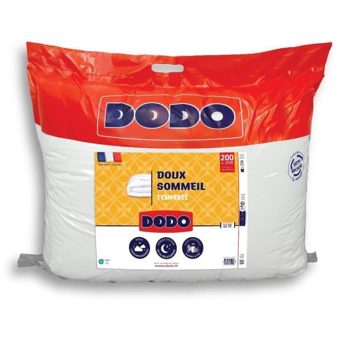 DODO - Couette tempérée 300 g/m² - DOUX SOMMEIL - 200 x 200 cm - Blanc