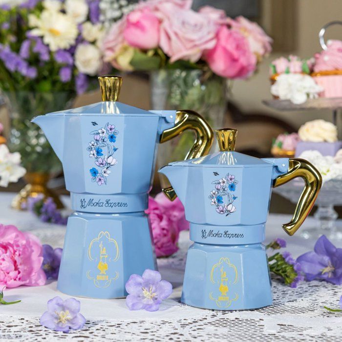 Image secondaire de Cafetière Italienne Bialetti Moka Express Bridgerton 6 Tasses - Bleu Fleurs
