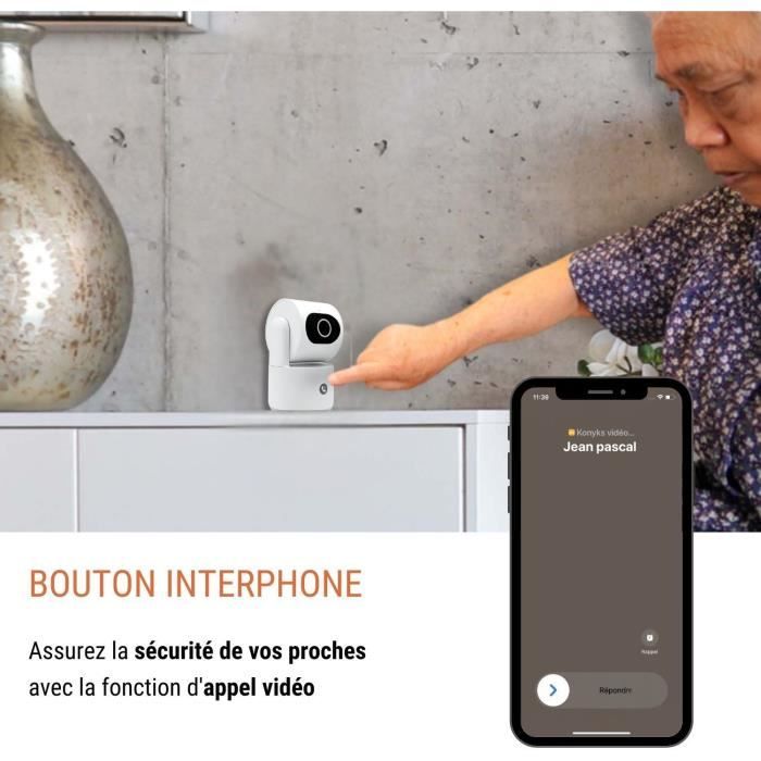 Image secondaire de Caméra de surveillance - KONYKS - CAMINI CARE 2 - Intérieur - Wifi avec sirène et bouton d'appel vidéo