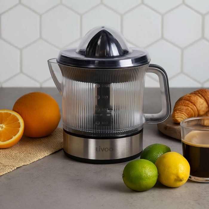 Image secondaire de Presse-agrumes électrique LIVOO DOD210 en Inox et Noir - 40W avec 2 cônes