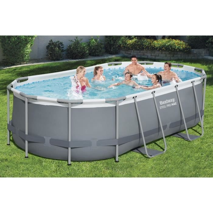 Image secondaire de Kit Piscine Hors Sol Ovale Steel Pro MAX™ 427x250 cm avec Filtration et Échelle