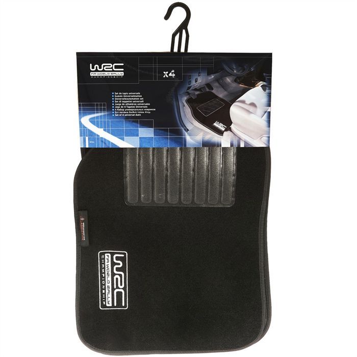 WRC 4 Tapis Universels en Moquette Velours Noir