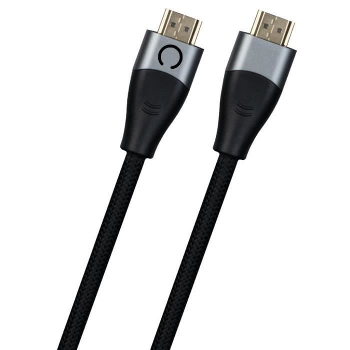 Cable HDMI 2.1 - KONIX - Nintendo Switch 2 - Compatibilidad 4K y 8K - Nailon trenzado - Longitud 1,8 m - Negro