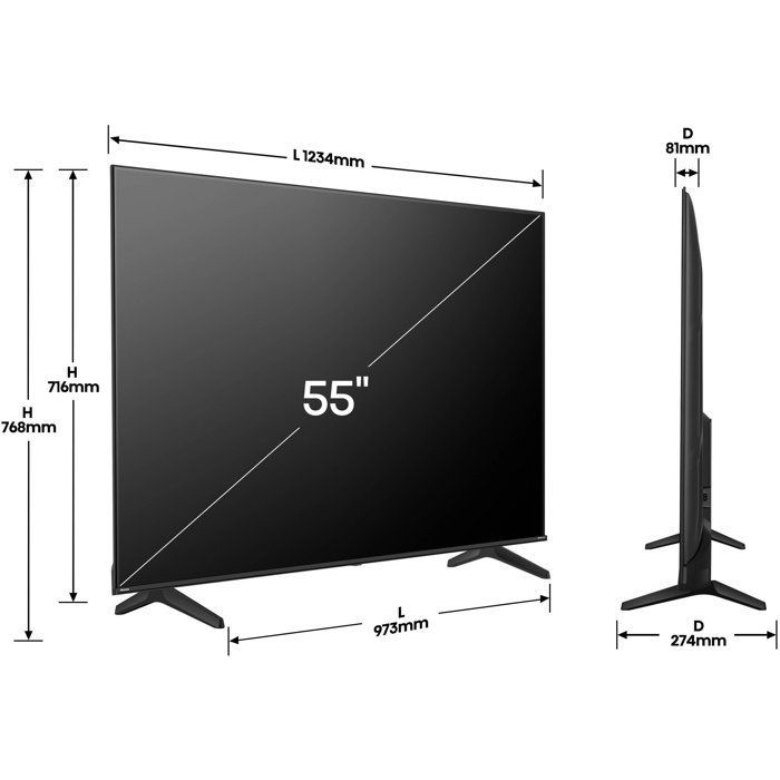 Image secondaire de Téléviseur LED Hisense 55A6Q - 55 pouces 4K UHD HDR10+ Connecté