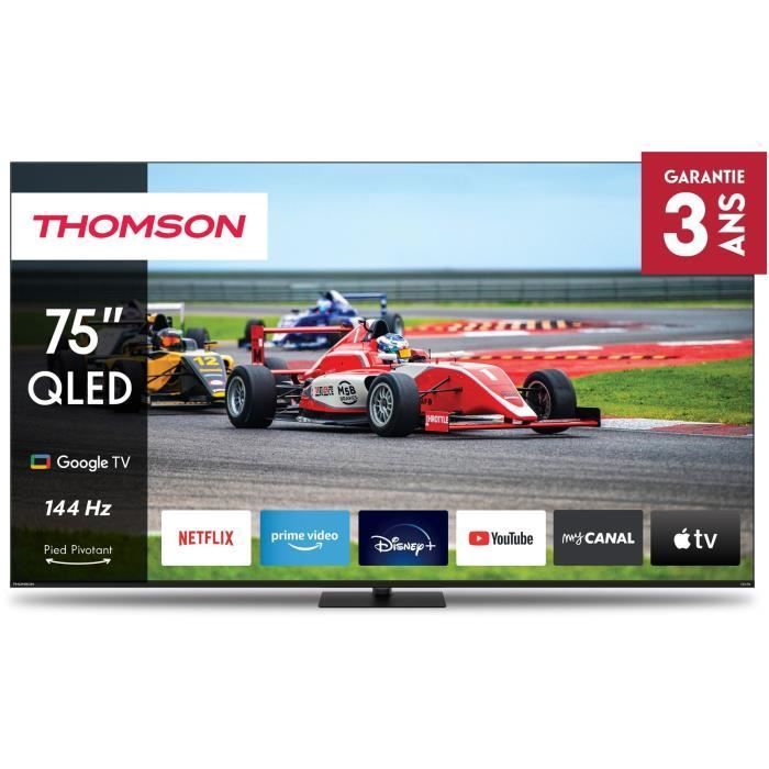 Téléviseur QLED 75 pouces Thomson 4K UHD avec Google TV