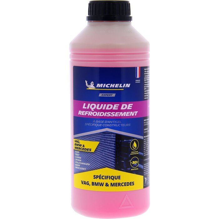 Liquide de Refroidissement MICHELIN M30 - Rose 1L pour VAG, BMW et Mercedes