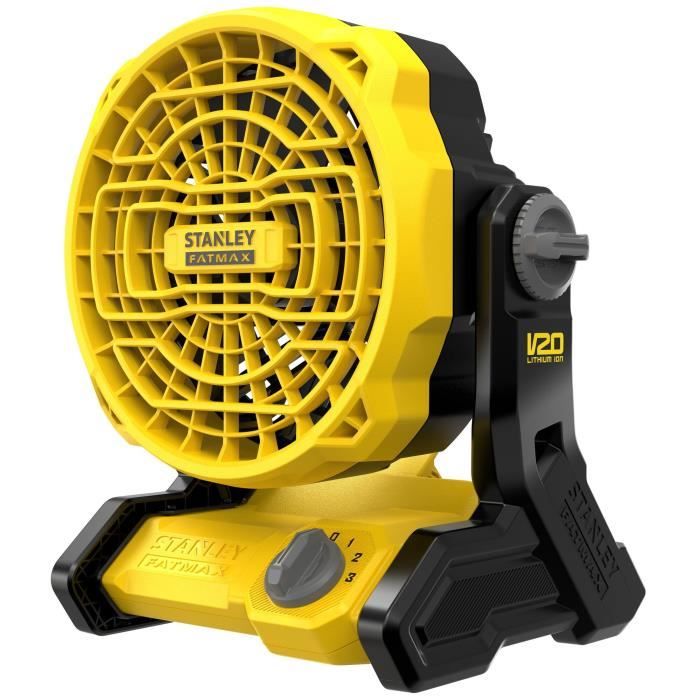 Ventilateur sans fil - Stanley Fatmax - SFMCE001B-XJ - 3 vitesses - Autonomie 8h - Sans batterie