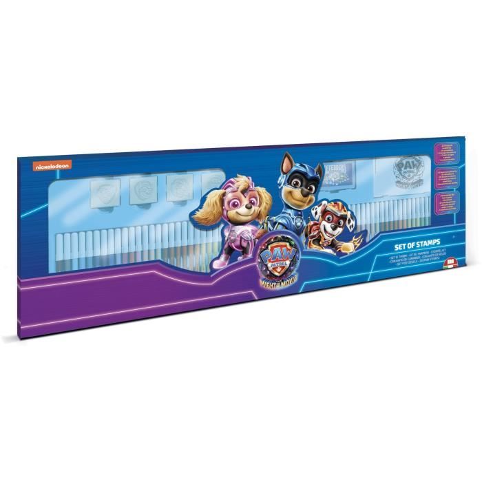 Scatola da colorare - MULTIPRINT - 18144 - 60 pennarelli 4 timbri Paw Patrol the Movie