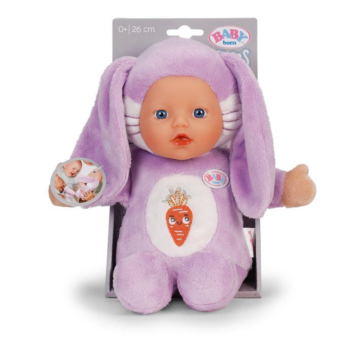 Poupon Lapin Doux BABY BORN - 26 cm avec Poches Marionnettes