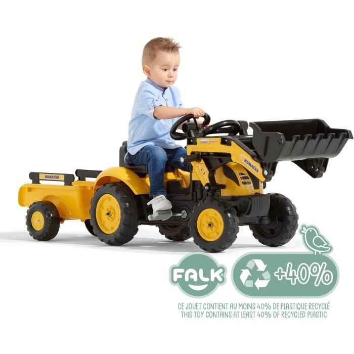 Image secondaire de Tractopelle à Pédales Komatsu - FALK avec Remorque - Fabriqué en France