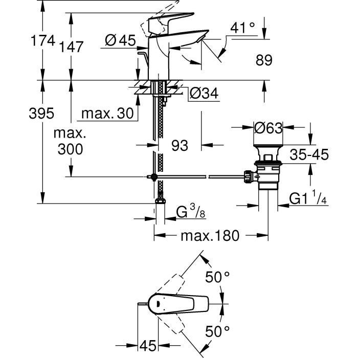 GROHE - Mitigeur monocommande Lavabo - Taille S