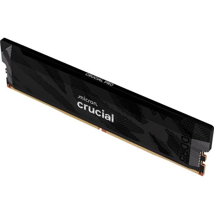 Mémoire Gamer Crucial Pro OC 16 Go DDR5-6400 avec Dissipateur Thermique Noir
