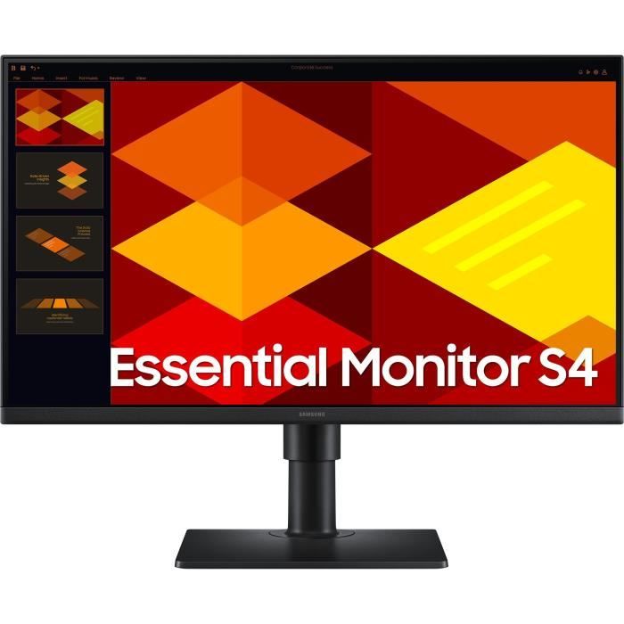Ecran PC - SAMSUNG - S24D400G - 24'' - FHD 1920x1080 - 100Hz - IPS - 5ms(GTG) - 250cd/m² - Pied reglable - HDMI - DisplayPort