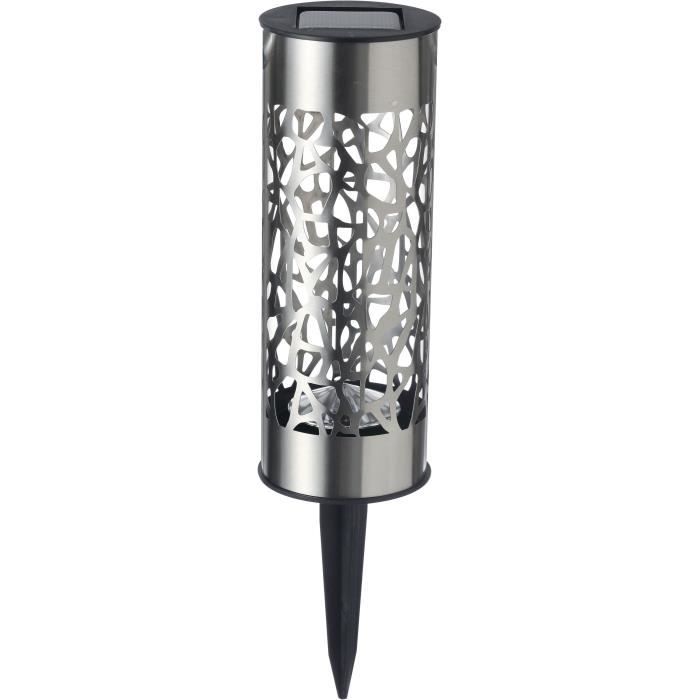 Terminale solare GALIX G4445 in acciaio inox - Da installare o piantare - H28cm - Bianco caldo