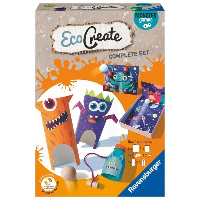 EcoCreate Midi - Monster Games / Jeux d'adresse - Ravensburger - Loisirs créatifs - Bricolage éco-responsable - Des 6 ans