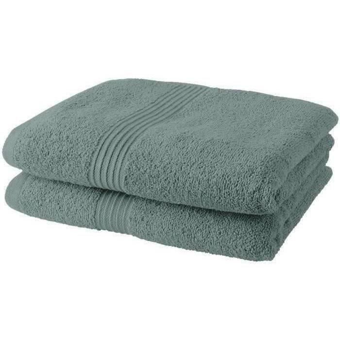 Set of 2 TODAY towels 50x90 cm 100% Cotton - Celadon