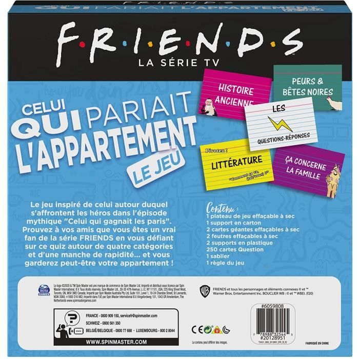 FRIENDS - JEU DE QUESTIONS « Celui qui pariait l'appartement » - 6059808 - Quizz licence TV show version française - Jeu de société