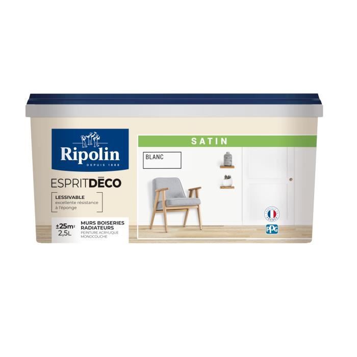 RIPOLIN All Pieces Wall Paint - Satin White, 2.5L