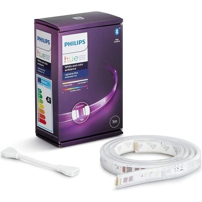 Philips Hue White & Color Innoor Lightsstrips Extension 1M, V4, lavora con Alexa, Google Assistant e Apple Homekit