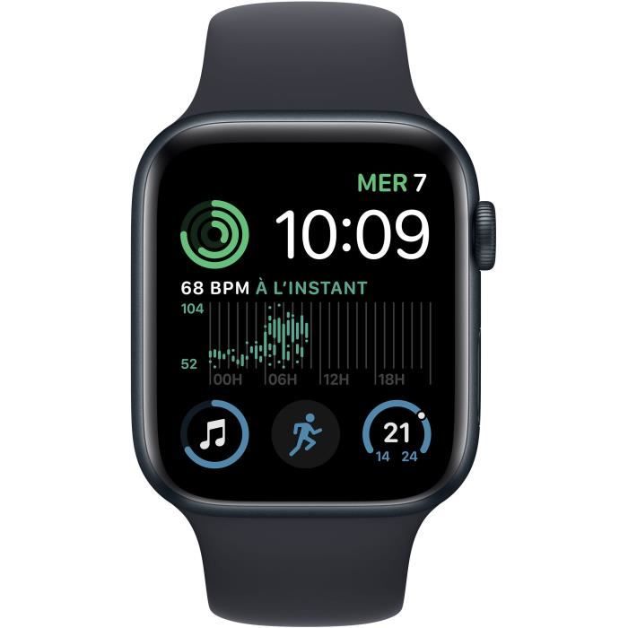 Apple Watch SE GPS (2e génération) + Cellular - 44mm - Boîtier Midnight Aluminium - Bracelet Midnight Sport Band Regular