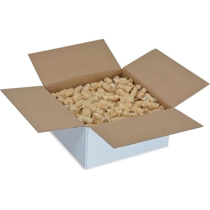 10 Kgs Allume-feu CHEMINETT en laine de bois certifié FSC et cire 100% végétale (allume feux écologique pour cheminée et barbecue)