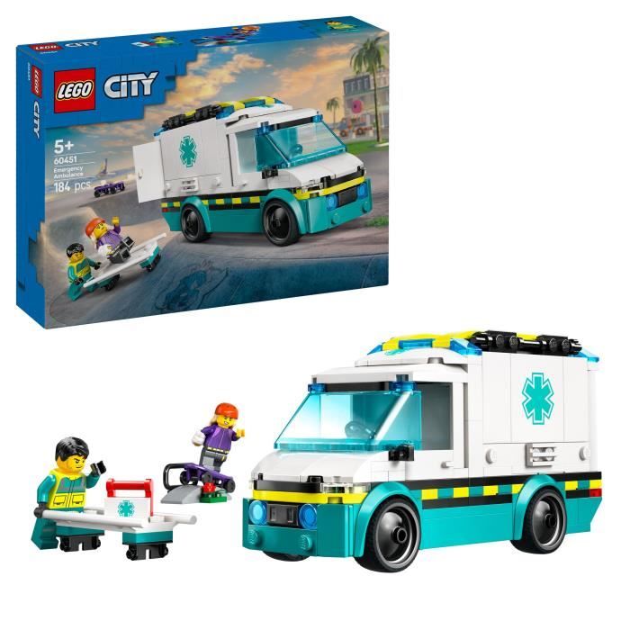 LEGO City 60451 Ambulanza di soccorso – Giocattolo costruibile per bambino di 5 anni