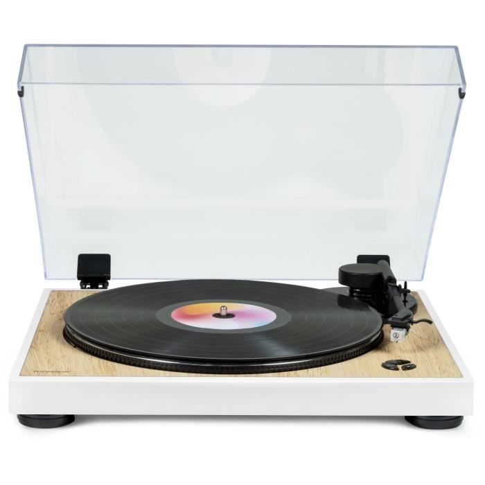 THOMSON TT301 - 33 and 45 rpm designer vinyl turntable - Audio-Technica AT3600L playback head - Wood and white