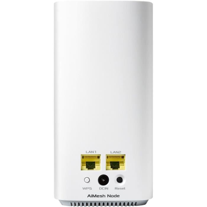 Routeur sans fil - ASUS - ZenWiFi Systeme Wi-Fi CD6 - 1 Hub Blanc, multi-room, mesh, AC1500 Mbps, Double bande avec application Asus