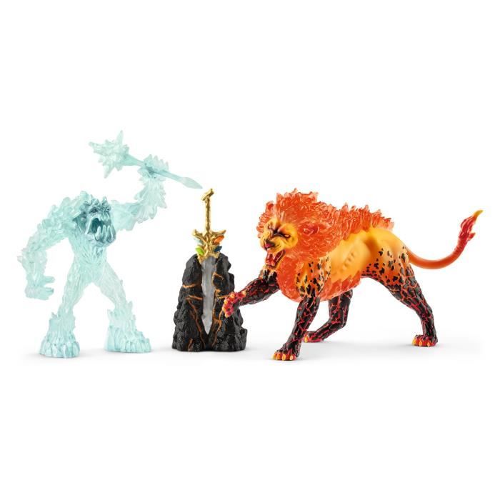 Schleich - Combat pour la super arme – le monstre des glaces contre le lion de feu - 42455