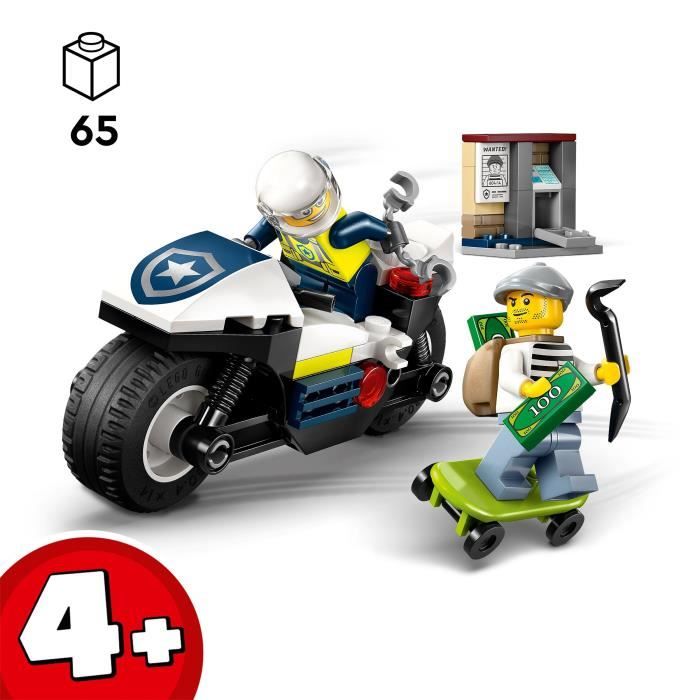 Image secondaire de LEGO City 60455 La Course-Poursuite en Moto de Police - Jeu de construction des 4 ans