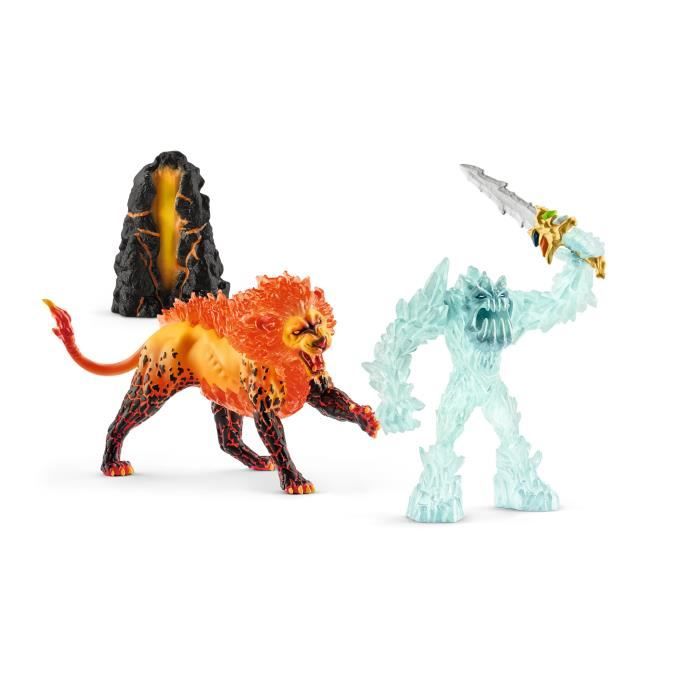 Schleich - Combat pour la super arme – le monstre des glaces contre le lion de feu - 42455