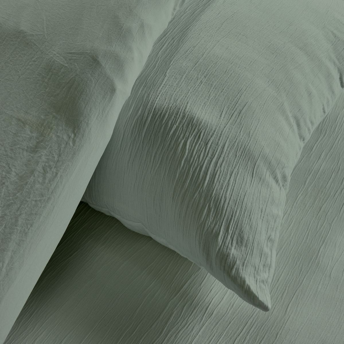 Image secondaire de Parure de lit TODAY Essential 220x240 cm Effet Crépon Sauge