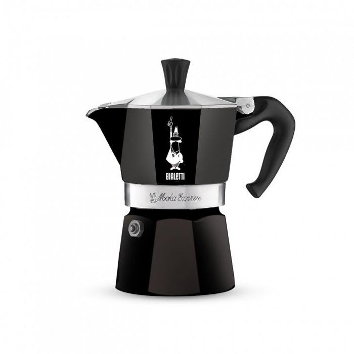 Italiensk kaffebryggare - BIALETTI - La Mokina - Lämplig för alla spishällar utom induktion - 1 kopp - 40 ml - Svart