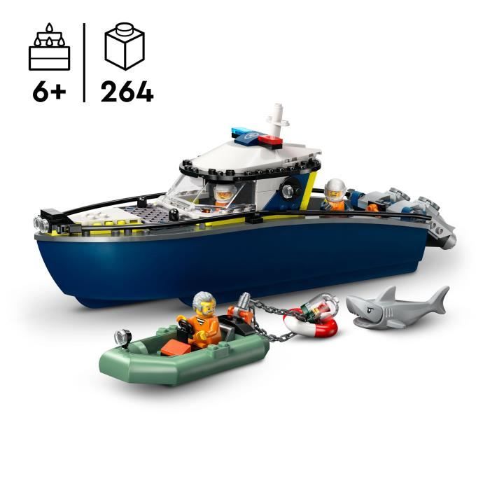 Image secondaire de LEGO City 60456 La Course-Poursuite en Bateau de Police - Jouet pour Garçon des 6 ans