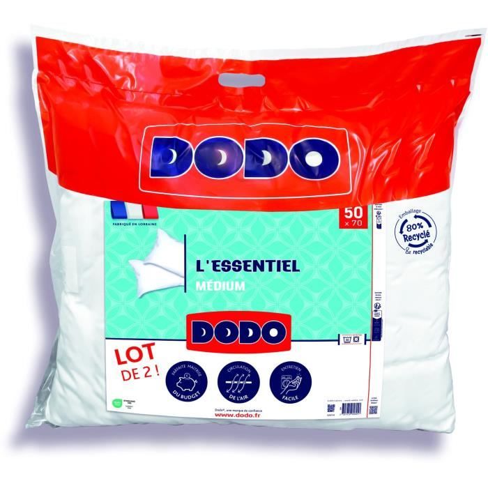 DODO Set 2 Cuscini Medi - THE ESSENTIAL - 50x70 cm - 100% Poliestere