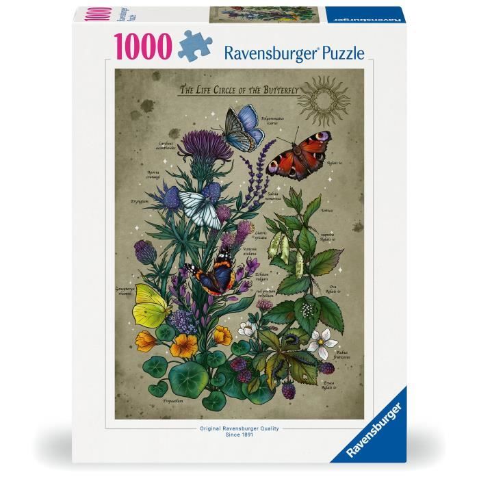 Puzzle - RAVENSBURGER - Le Cercle de Vie du Papillon - 1000 pieces - Multicolore - a partir de 14 ans