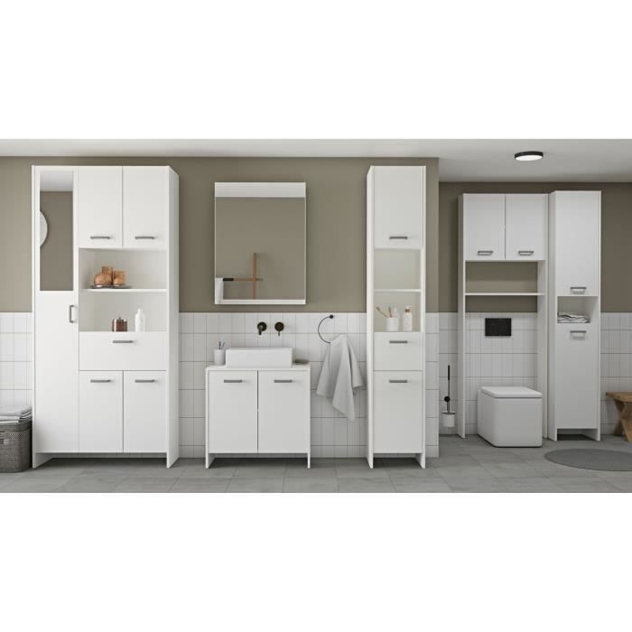 Image secondaire de Colonne de Salle de Bain Blanc Mat avec 2 Portes - DEMEYERE