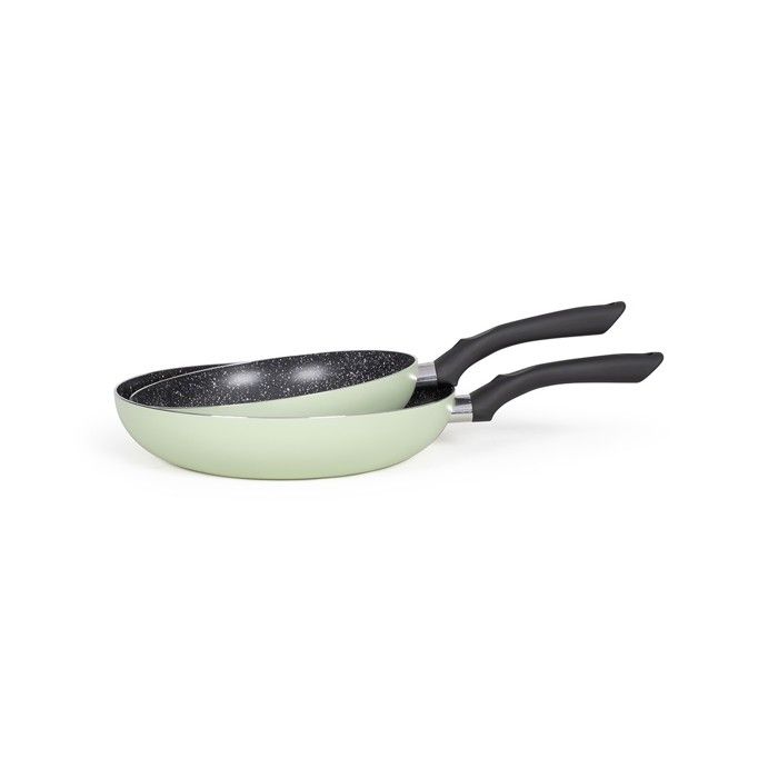 Set de 2 poeles aspect pierre - Livoo - MEN124VE - Vert