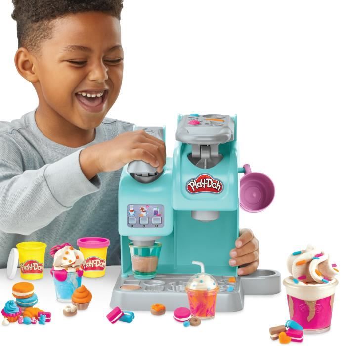 Play-Doh - Kitchen Creation - Mon super café, 20 accessoires et 8 pots de pâte a modeler, des 3 ans