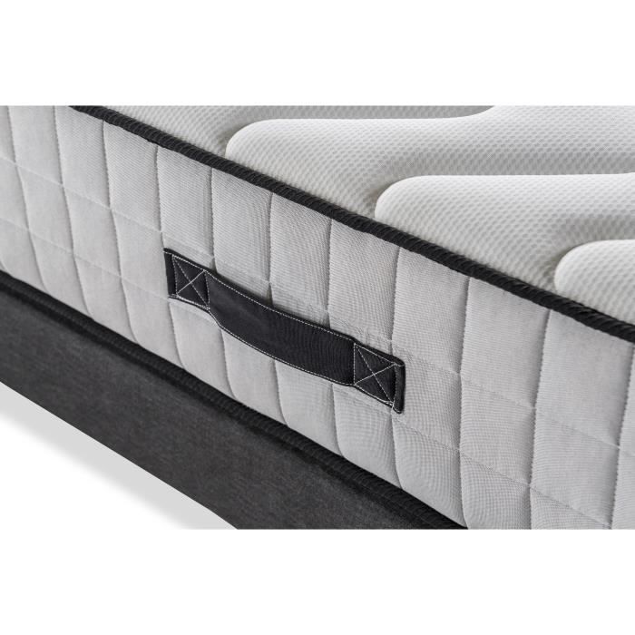 DEKO DREAM Hotel Supreme Ensemble matelas + sommier 160 x 200 cm - Ressorts - 7 zones - 27 cm - Ferme