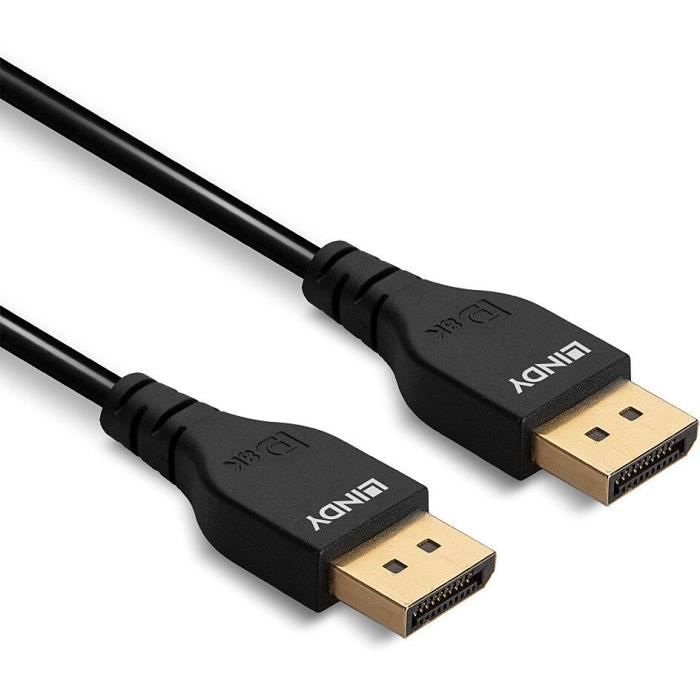 LINDY - 36461 - Câble Slim DisplayPort 1.4, 1m
