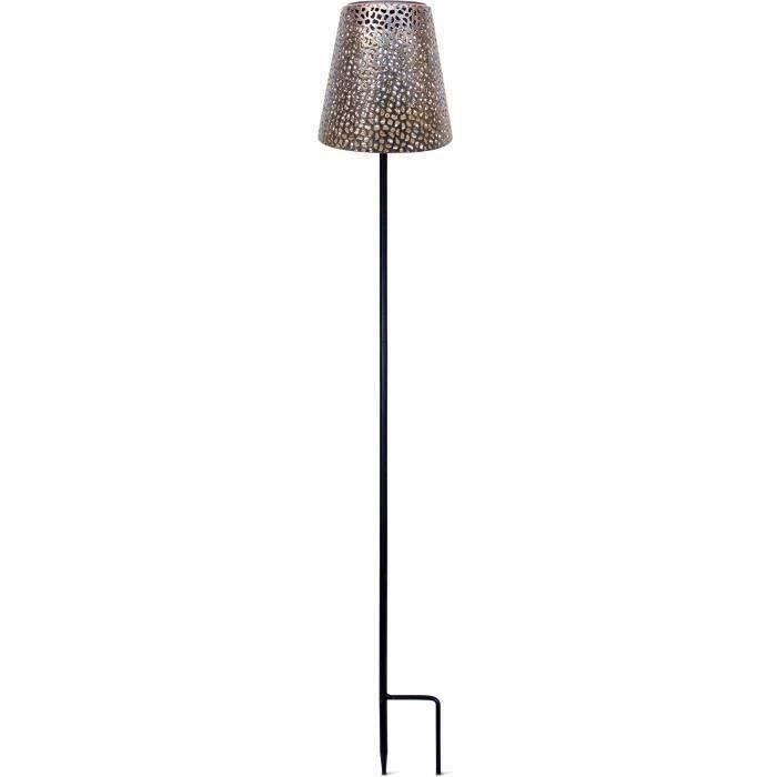 Lampada solare - GARDEN ID Gold - Ø12 h70 cm - Autonomia 6-8 ore - Piede stabilizzatore - Tasto on/off - Senza cablaggio - Batteria AAA.